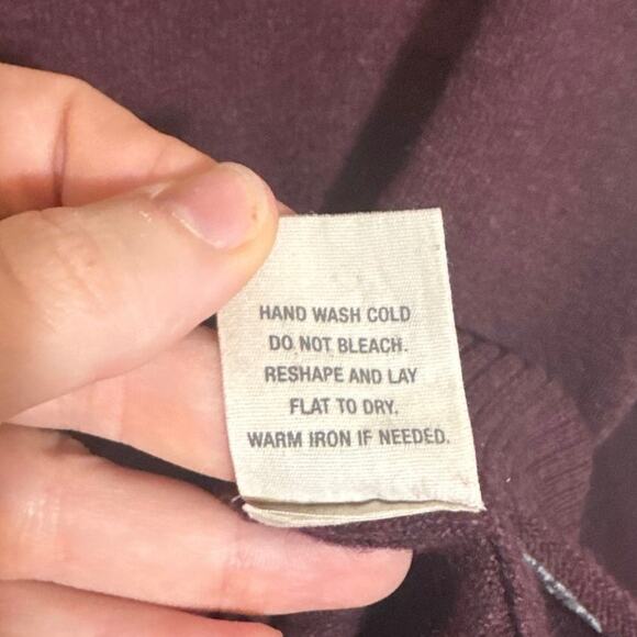 VTG Men's Size L Ruehl No.925 V-Neck Burgundy Red Sweater Wool & Cashmere Blend - Picture 5 of 6